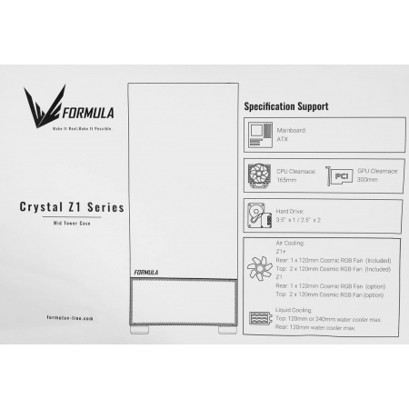 Корпус Formula Crystal Z1 черный без БП ATX 2xUSB2.0 1xUSB3.0 audio bott PSU, фото , изображение 14