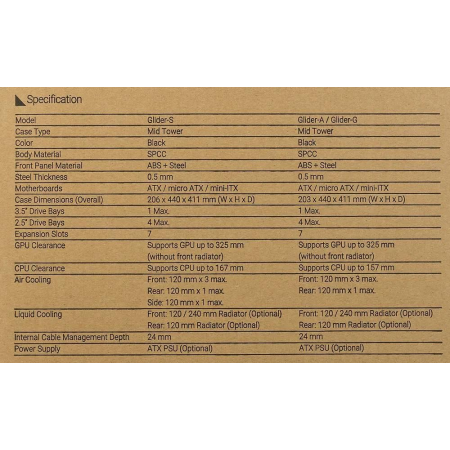 Корпус AeroCool Glider-G чёрный Glider Cosmo-G-BK-v1, фото , изображение 18