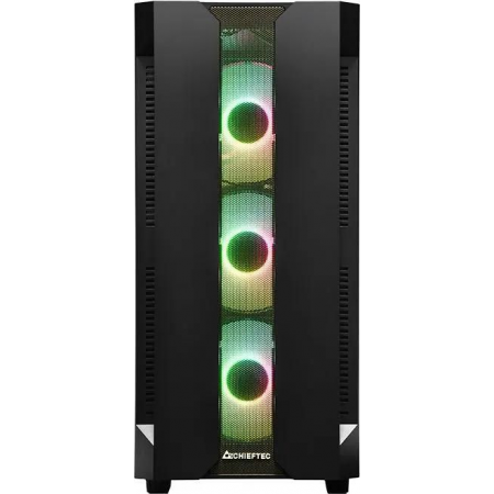 Корпус CHIEFTEC HUNTER GS-01B-OP без БП, боковая панель из закаленного стекла, 3xARGB LED 120мм вентилятора спереди, 1xARGB LED 120мм вентилятор сзади, черный, ATX, фото , изображение 4