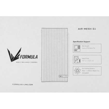 Корпус Formula Air Mesh G1 черный без БП mATX 1x80mm 2xUSB2.0 1xUSB3.1 audio bott PSU, фото , изображение 17