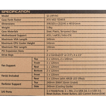 Корпус Zalman S5 белый, фото , изображение 17