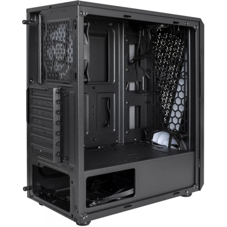 Корпус Miditower ExeGate EVO-8225 (ATX, без БП, 2*USB+1*USB3.0, черный, 2 вент. с RGB подсветкой и полоса на передней панели, боковая панель - закаленное стекло), фото , изображение 2 Корпус Miditower ExeGate EVO-8225 (ATX, без БП, 2*USB+1*USB3.0, черный, 2 вент. с RGB подсветкой и полоса на передней панели, боковая панель - закаленное стекло), фото , изображение 2