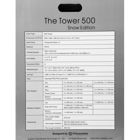 Корпус Thermaltake The Tower 500 Snow белый CA-1X1-00M6WN-00, фото , изображение 25 Корпус Thermaltake The Tower 500 Snow белый CA-1X1-00M6WN-00, фото , изображение 25