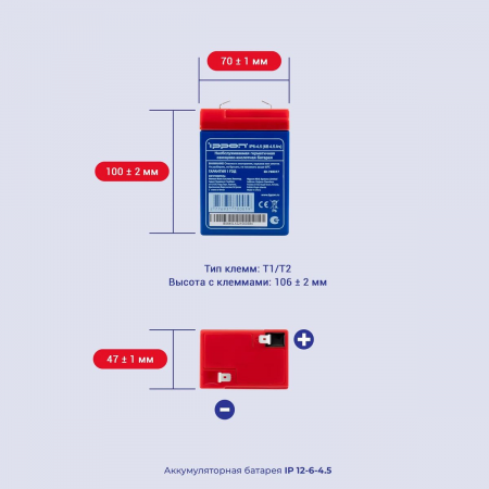 Аккумуляторная батарея Ippon IP6-4.5, фото , изображение 5