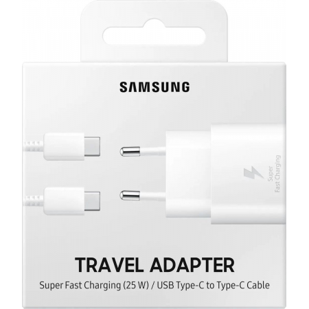 Сетевое зарядное устройство Samsung Adapter 25W Type C с кабелем White (EP-TA800XWEGWW), фото , изображение 7