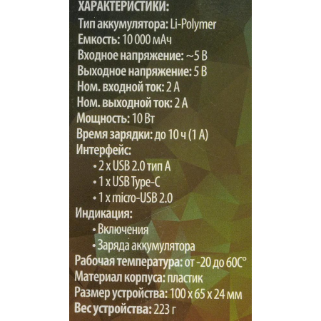 Мобильный аккумулятор Buro T4-10000 10000mAh 2A белый (T4-10000-WT), фото , изображение 11