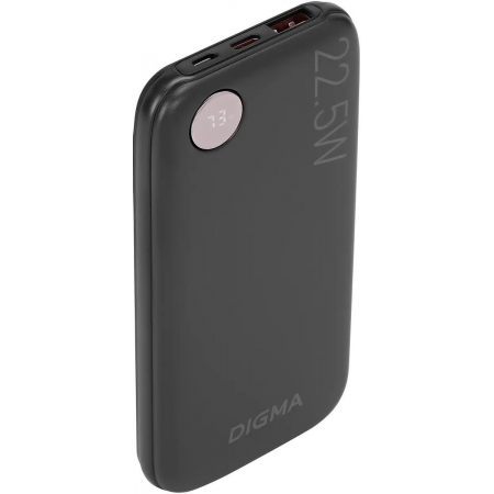 Мобильный аккумулятор Digma DGPF10B 10000mAh QC3.0/PD3.0 22.5W 3A USB-A/USB-C черный (DGPF10B22PBK), фото , изображение 4