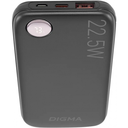 Мобильный аккумулятор Digma DGPF10B 10000mAh QC3.0/PD3.0 22.5W 3A USB-A/USB-C черный (DGPF10B22PBK), фото , изображение 9