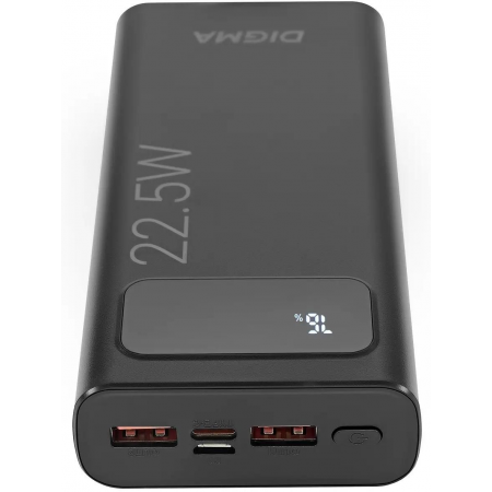 Мобильный аккумулятор Digma DGPF20A 20000mAh QC3.0/PD3.0 22.5W 3A 2xUSB-A/USB-C черный (DGPF20A22PBK), фото , изображение 11