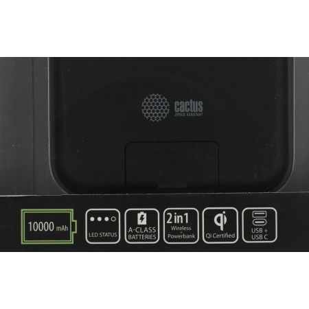 Мобильный аккумулятор Cactus CS-PBFSQT-10000, фото , изображение 19 Мобильный аккумулятор Cactus CS-PBFSQT-10000, фото , изображение 19