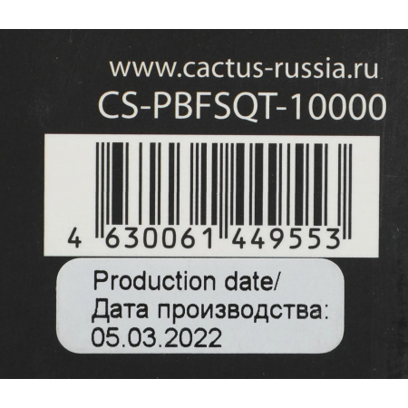 Мобильный аккумулятор Cactus CS-PBFSQT-10000, фото , изображение 21 Мобильный аккумулятор Cactus CS-PBFSQT-10000, фото , изображение 21