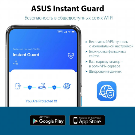 Роутер беспроводной Asus RT-AX57 AX3000 10/100/1000BASE-TX черный, фото , изображение 10