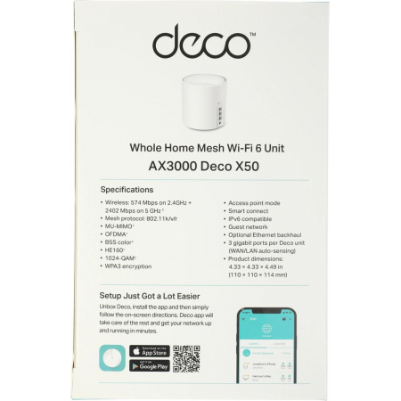 MESH-комплект TP-Link Deco X50 (1-Pack), фото , изображение 21 MESH-комплект TP-Link Deco X50 (1-Pack), фото , изображение 21