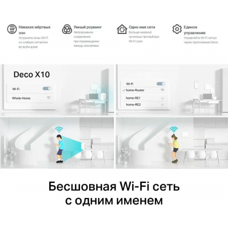Бесшовный Mesh роутер TP-Link Deco X10 (DECO X10(3-PACK)) AX1500 10/100/1000BASE-TX белый (упак.:3шт), фото , изображение 12