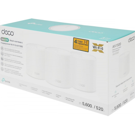 Бесшовный Mesh роутер TP-Link Deco X10 (DECO X10(3-PACK)) AX1500 10/100/1000BASE-TX белый (упак.:3шт), фото , изображение 7