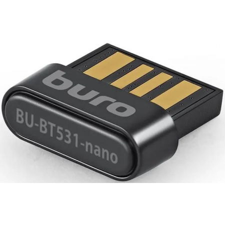 Адаптер USB Buro BU-BT531-nano Bluetooth 5.3+EDR class 1.5 20м черный, фото , изображение 2