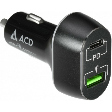 Автомобильное ЗУ (ACD-С632P-V1B) 63Вт, 2xUSB 1PD+1QC, 3.6~20В/3А RTL, фото , изображение 2