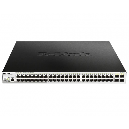 Управляемый коммутатор 2 уровня D-Link DGS-1210-52MPP/ME/B3A PROJ с 48 портами 10/100/1000Base-T и 4 портами 1000Base-X SFP (48 портов с поддержкой PoE 802.3af/802.3at (30 Вт), PoE-бюджет 740 Вт), фото 