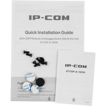 Коммутатор 8PORT 1000M POE G1110P-8-150W IP-COM, фото , изображение 11