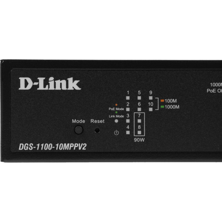 Коммутатор D-Link DGS-1100-10MPPV2/A 8G 2SFP 8PoE+ настраиваемый, фото , изображение 7