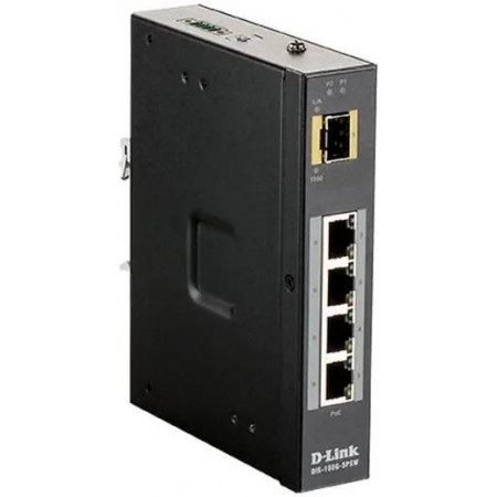 Коммутатор D-Link DIS-100G-5PSW/A1A Промышленный неуправляемый коммутатор с 4 портами 10/100/1000Base-T, 1 портом 1000Base-X SFP, функцией энергосбере, фото , изображение 2