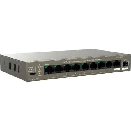Неуправляемый Ethernet-коммутатор IP-COM G1110PF-8-102W 9GE+1SFP с 8 портами PoE, фото , изображение 3