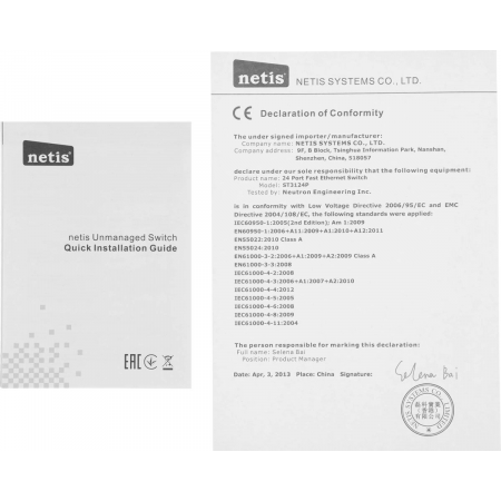 Сетевое оборудовани NET SWITCH 24PORT 10/100M/ST3124P NETIS, фото , изображение 9