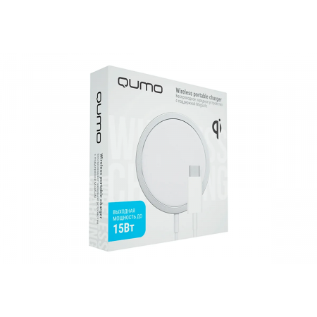 Беспроводное сетевое зарядное устройство Qumo Qi15w (Charger 0046) c поддержкой MagSafe для iPhone, фото , изображение 3 Беспроводное сетевое зарядное устройство Qumo Qi15w (Charger 0046) c поддержкой MagSafe для iPhone, фото , изображение 3