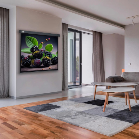 Экран Cactus 127x127см Wallscreen CS-PSW-127X127-SG 1:1 настенно-потолочный рулонный серый, фото , изображение 3