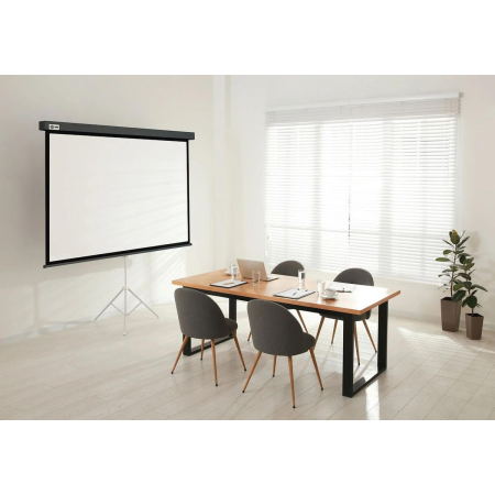 Экран Cactus 180x180см Wallscreen CS-PSW-180X180-SG 1:1 настенно-потолочный рулонный серый, фото , изображение 2