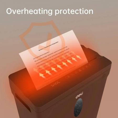 Шредер Deli ET014 черный с автоподачей (секр.P-4) фрагменты 5лист. 10лтр. пл.карты, фото , изображение 3