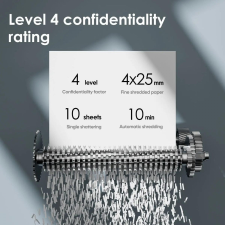 Шредер Deli ET051 белый (секр.P-4) фрагменты 10лист. 16лтр., фото , изображение 3