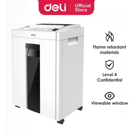 Шредер Deli ET053 белый (секр.P-4) фрагменты 16лист. 23лтр., фото , изображение 3