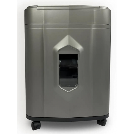 Шредер Heleos АП23-5 серый/серебристый с автоподачей (секр.P-5) фрагменты 145лист. 23лтр. скрепки скобы пл.карты, фото , изображение 2