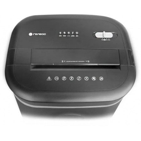 Шредер ГЕЛЕОС УМ28-5, DIN P-5 (5 ур-нь секр.), 28 литров, фрагмент 1,9х12мм, 13-14 лист (70г/м2), CD/пл.карты/скрепки/скобы,, фото , изображение 4