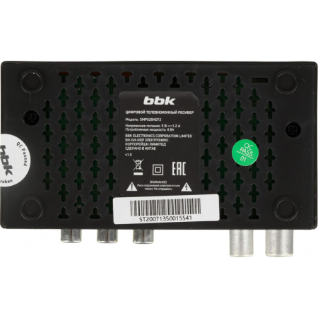 Ресивер DVB-T2 BBK SMP026HDT2 черный, фото , изображение 6