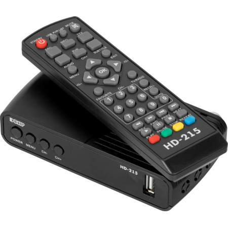 Ресивер эфирный цифровой Эфир DVB-T2 HD HD-215 пластик, дисплей DOLBY DIGITAL, фото 