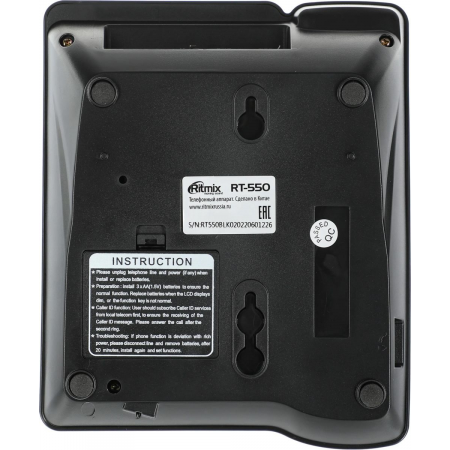 Телефон проводной RITMIX RT-550 black, фото , изображение 3
