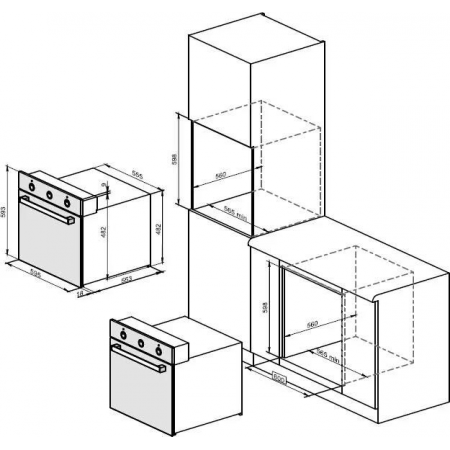 Духовой шкаф Электрический Darina 0U5 BDE112 708 X1 нержавеющая сталь/черный, встраиваемый, фото , изображение 6
