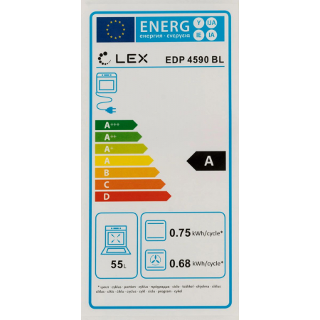 Духовой шкаф LEX EDP 4590 BL Matt Edition  объем 55л, LED таймер, 9 функций, встраиваемый, фото , изображение 19