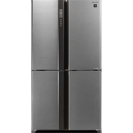 Холодильник Sharp SJ-EX93PSL нержавеющая сталь трёхкамерный  345/211 л морозилка снизу Side by Side, фото 