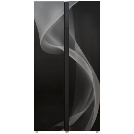 Холодильник LEX LSB530BlID wind черная сталь двухкамерный Side-by-Side 283/183л морозилка сбоку, фото 