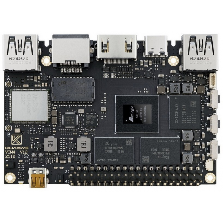 Одноплатный компьютер Khadas VIM4 Active cooling kit ARM Cortex-A73 4-Core + Cortex-A53 4-Core Amlogic A311D2 2.2GHz 8+32GB, фото 
