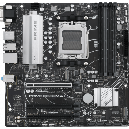 Материнская плата ASUS PRIME B650M-A II-CSM, AM5, AMD B650, 4xDDR5, 4xSATA, 2xM.2, 1xPCI-E 4.0 x16, 1x 2.5Gb LAN, 2xUSB-A 3.2 Gen 1, 2xUSB-A 3.2 Gen 2, 4xUSB 2.0, 1xDisplayPort, 1xHDMI, 1xVGA, 3x3.5 мм, 7.1, Micro-ATX, фото 