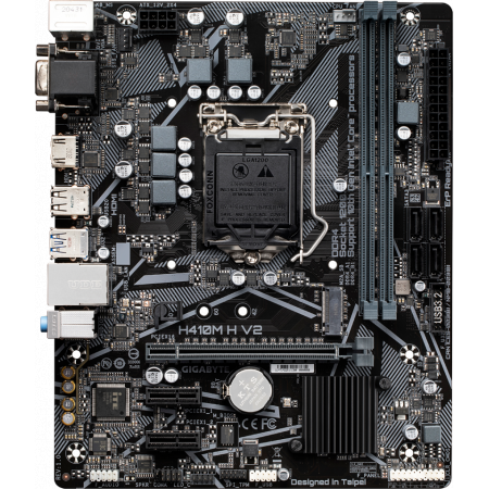 Материнская плата Gigabyte H410M H V2 RTL {LGA1200, Intel H470, DDR4}, фото 