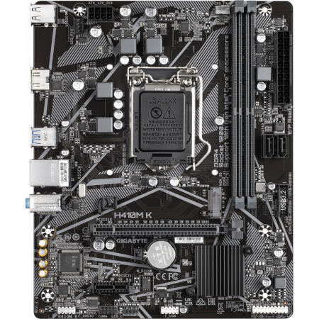 Материнская плата Gigabyte H410M K 2.0,  LGA 1200, Intel H470, 2xDDR4, 4xSATA RTL, фото 