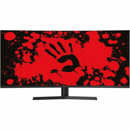Монитор Bloody MN340W черный 34 VA LED 1ms 21:9 HDMI M/M матовая HAS Piv 300cd 178гр/178гр 3440x1440 180Hz FreeSync DP UW USB 5.7кг, фото 