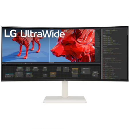 Монитор 38 LG UltraWide 38WR85QC-W NANO IPS 3840x1600, 144 Гц, 1 мс, 21:9, 600 кд/м2, 2хHDMI, 1хDP, USB-C, выход на наушники, изогнутый, белый, фото 