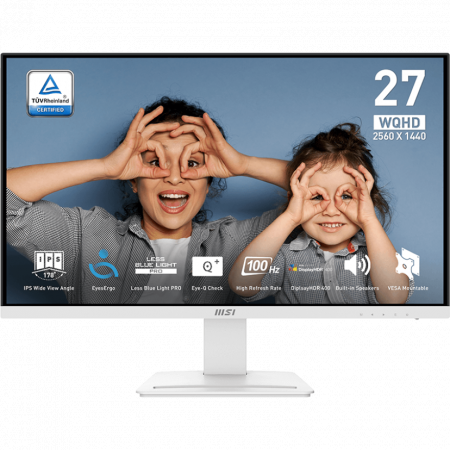 Монитор 27 MSI PRO MP273QW E2 IPS 2560x1440, 100 Гц, 4 мс, 16:9, 400 кд/м2, 2xHDMI ,1xDP, белый, фото 
