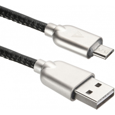 USB кабель ACD-Allure MicroUSB ~ USB-A Кожа, 1м, черный (ACD-U926-M1B), фото 